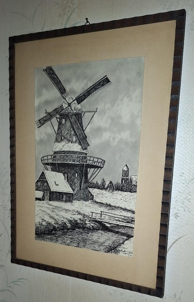 Pentekening "Windmolen", Ophalen