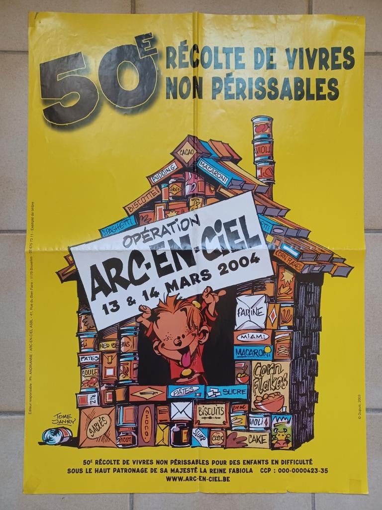 Affiche arc en ciel 50ste editie 2004 robbedoes, Verzamelen, Ophalen of Verzenden