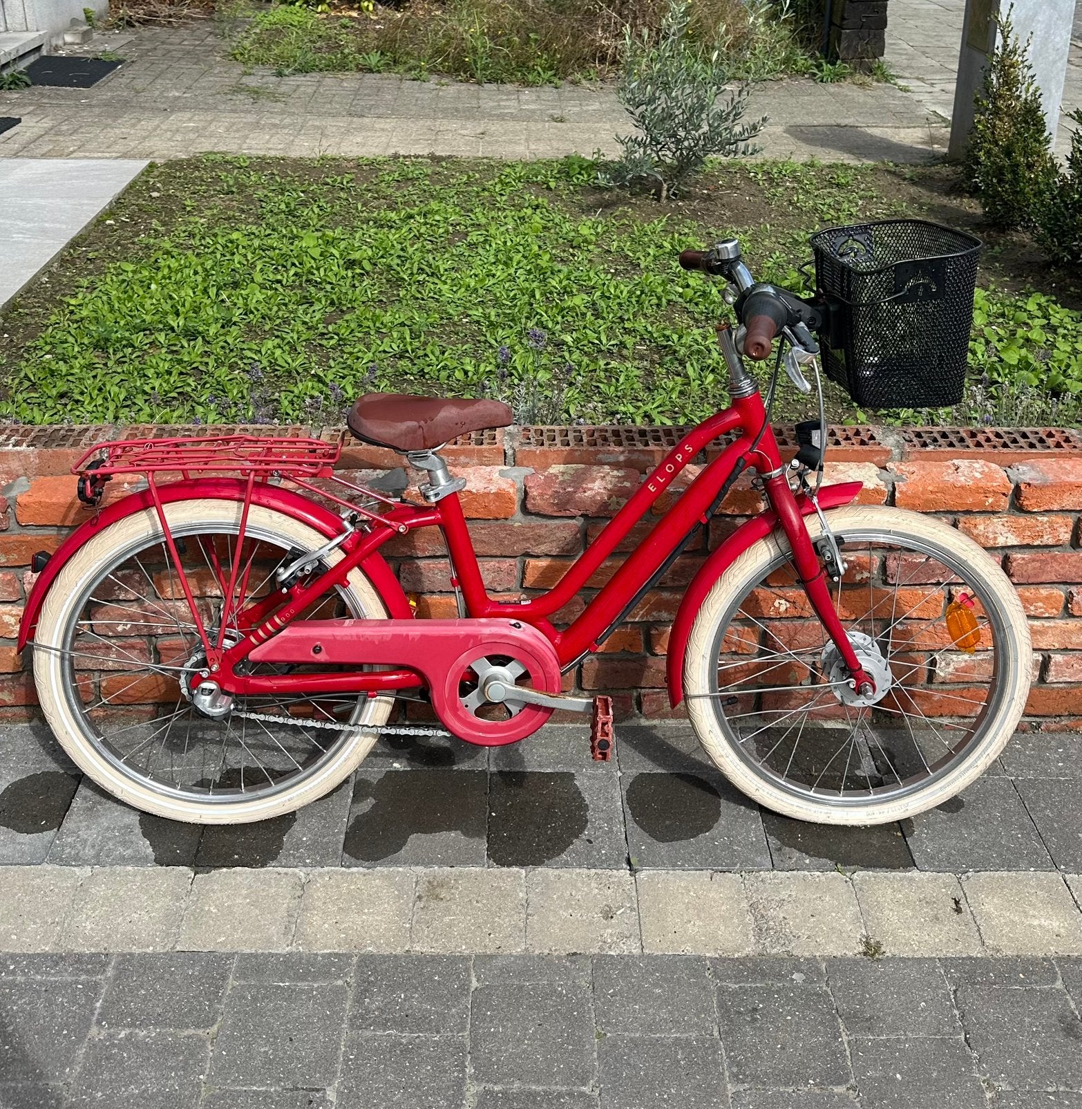 Kinderfiets - Rood (inclusief mandje), Fietsen en Brommers, Ophalen, Zo goed als nieuw