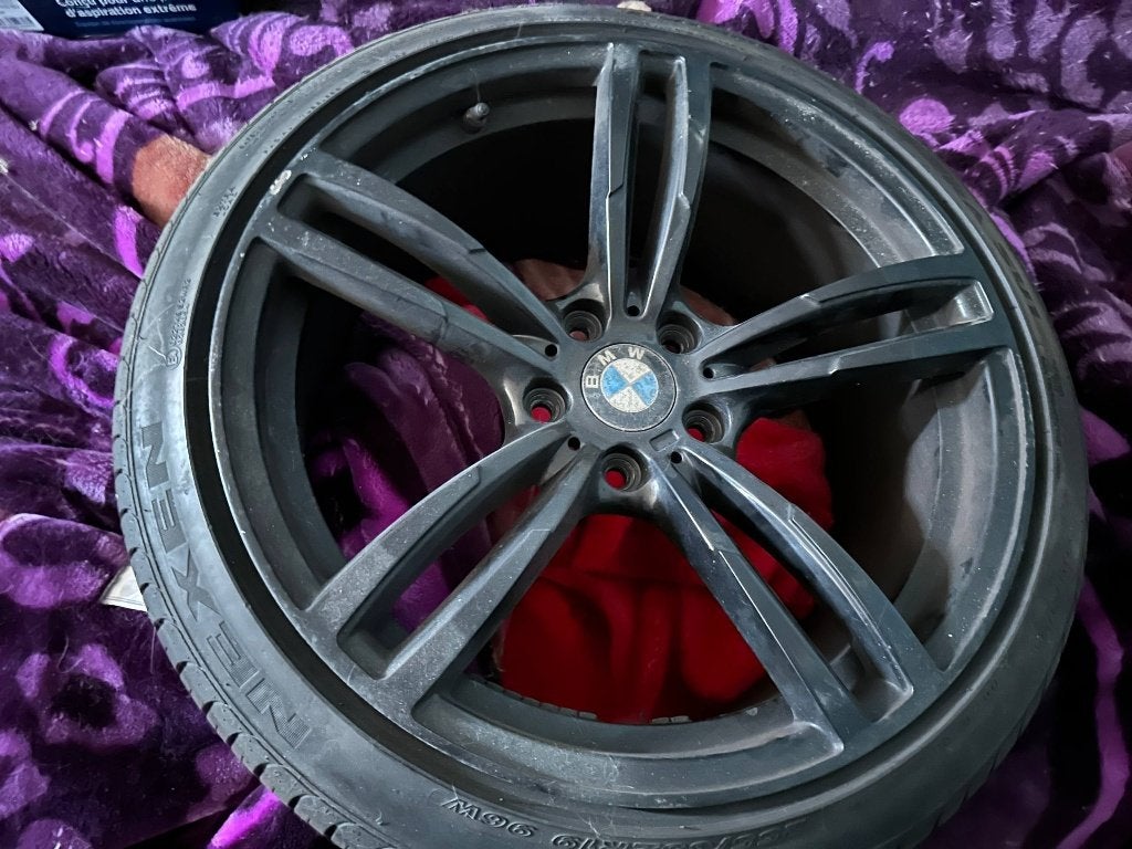 BMW 437M replica 19" breedset + banden + TPMS 5x120, Auto-onderdelen, Banden en Velgen, Overige, Gebruikt, Overige, Banden en Velgen