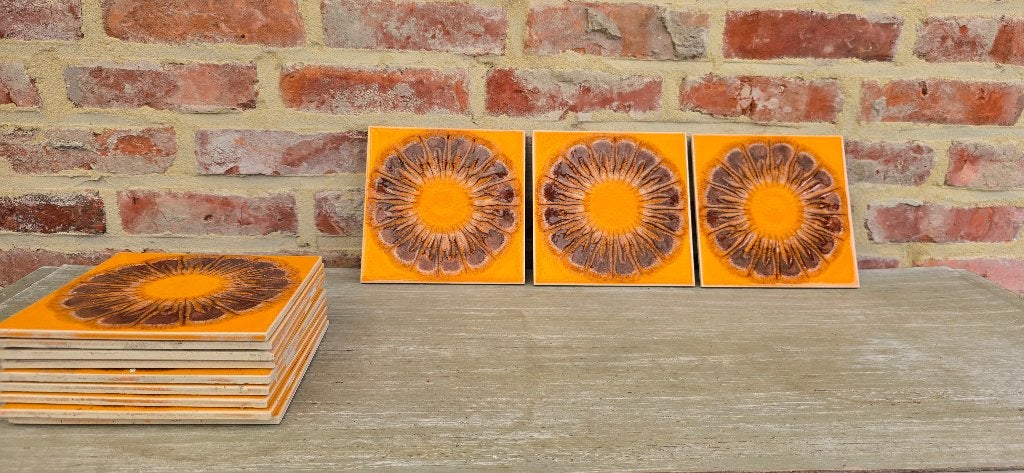 Vintage wandtegels 15x15 cm (12 stuks) - bloempatroon, Enlèvement ou Envoi
