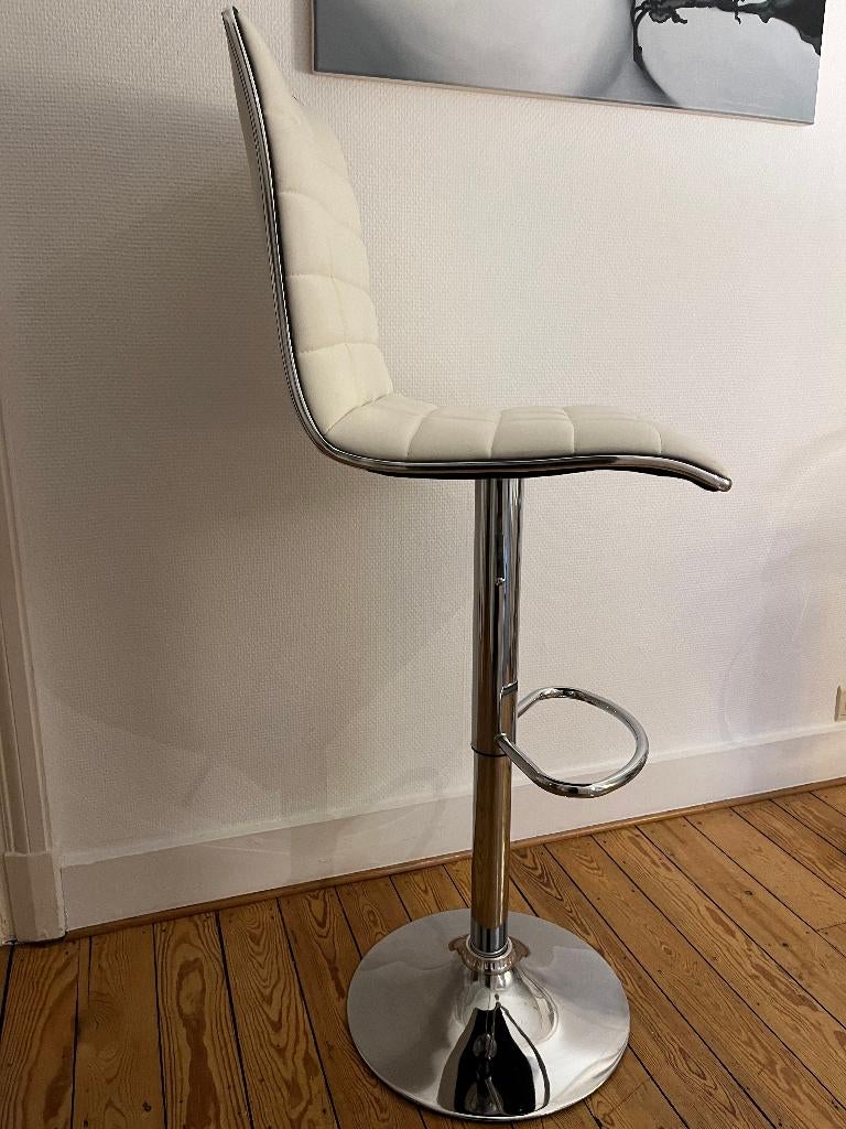 tabouret de bar pivotant blanc, Métal, Comme neuf, Enlèvement, Pivotant