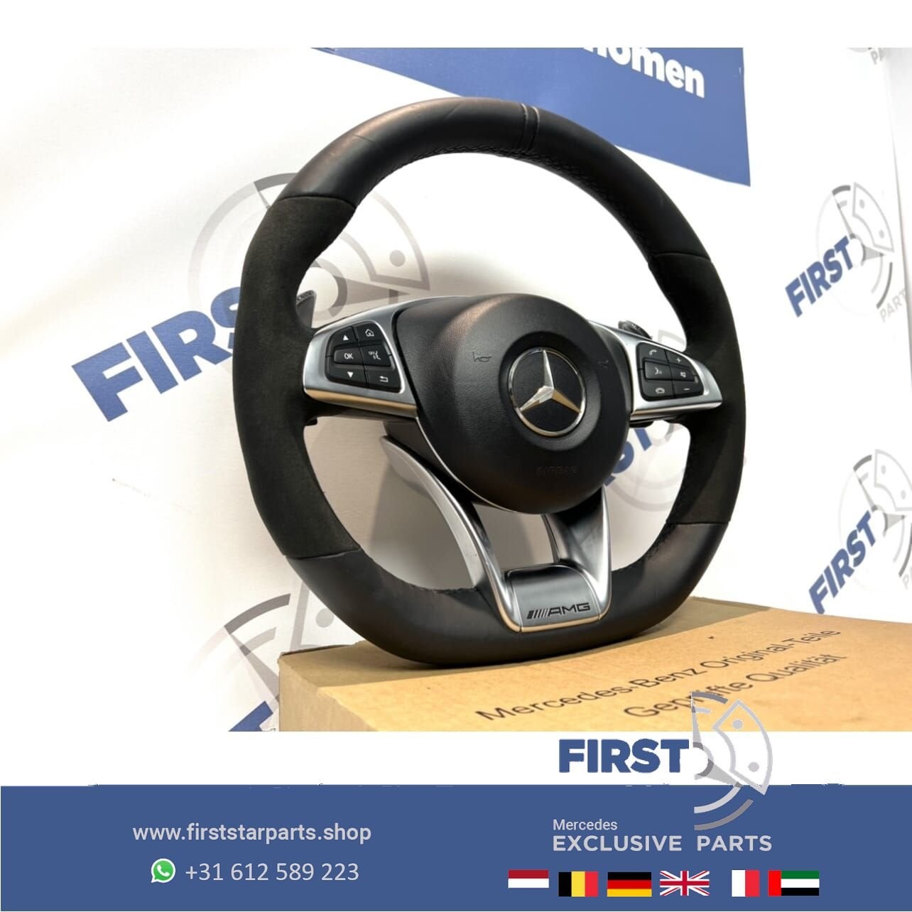 A2054602603 W205 C63 W253 GLC63 AMG STUUR + AIRBAG C GLC 63, Gebruikt, -, Ophalen of Verzenden, -
