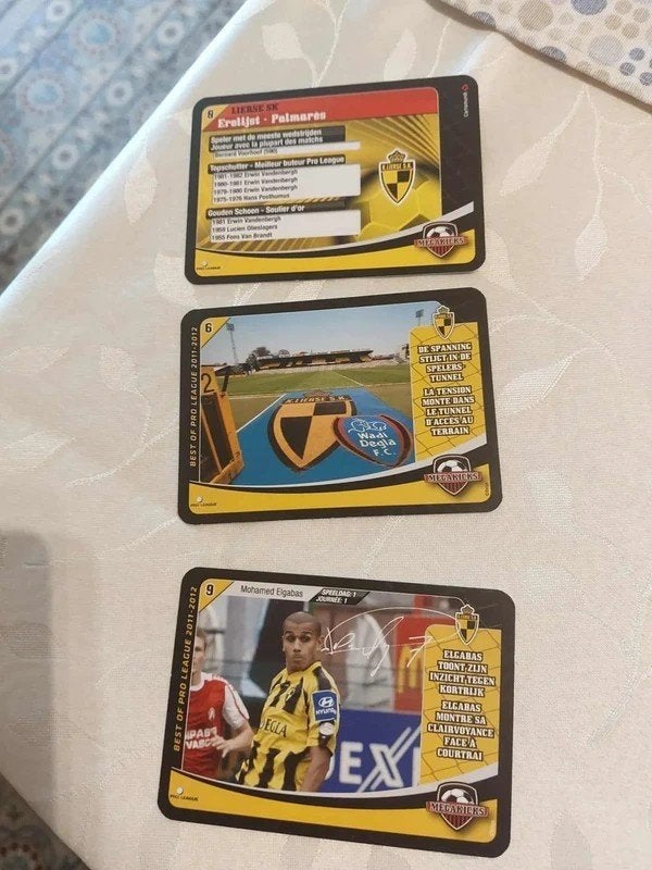 3 Voetbalkaarten : Megakicks / SK Lierse / 2011-2012, Verzamelen, Ophalen of Verzenden, Zo goed als nieuw, Poster, Plaatje of Sticker