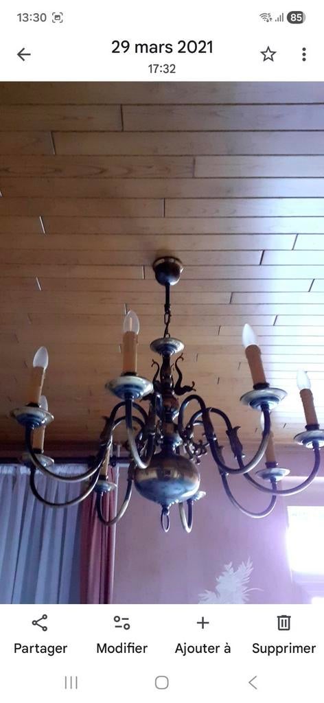 Lustre 8 branches  + ampoules, Maison & Meubles, Lampes | Lustres, Enlèvement