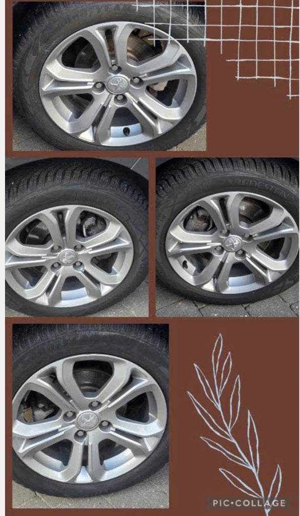 Jantes en aluminium 4x108 avec pneus d'hiver, Autos : Pièces & Accessoires, Pneus & Jantes, Pneus et Jantes, Pneus hiver, 16 pouces