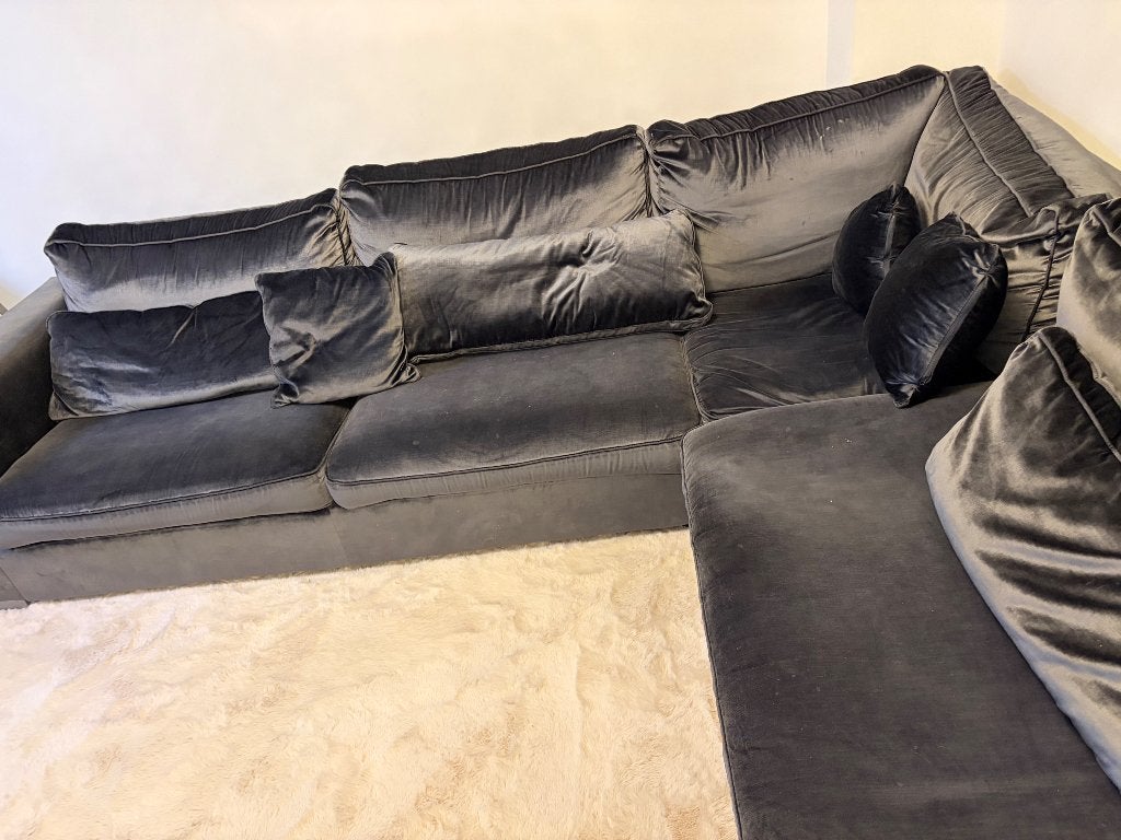 Antraciete hoeksalon eric kuster style, 150 cm ou plus, Quatre personnes ou plus, Enlèvement, Utilisé