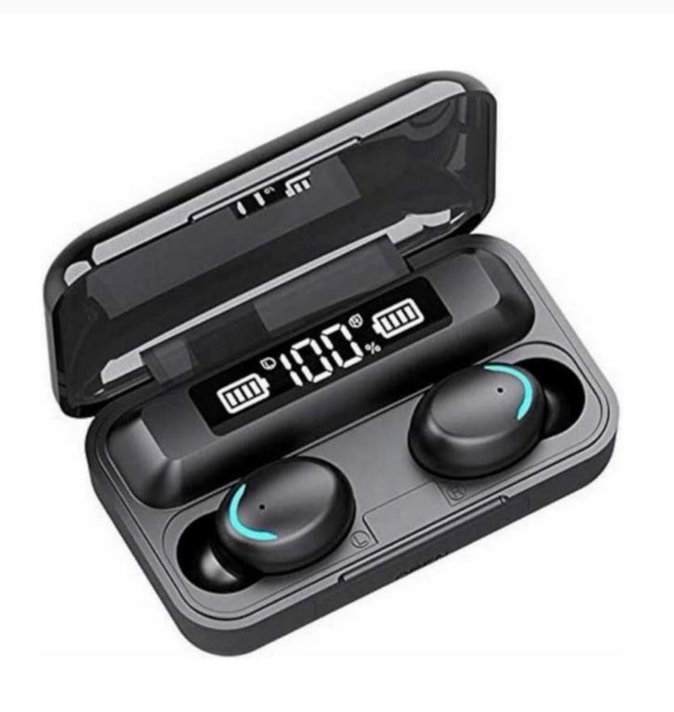 Oordopjes Draadloze Bluetooth V5.0 F9 TWS cover + powerbank, Telecommunicatie, Mobiele telefoons | Oordopjes, Zwart, In gehoorgang (in-ear)