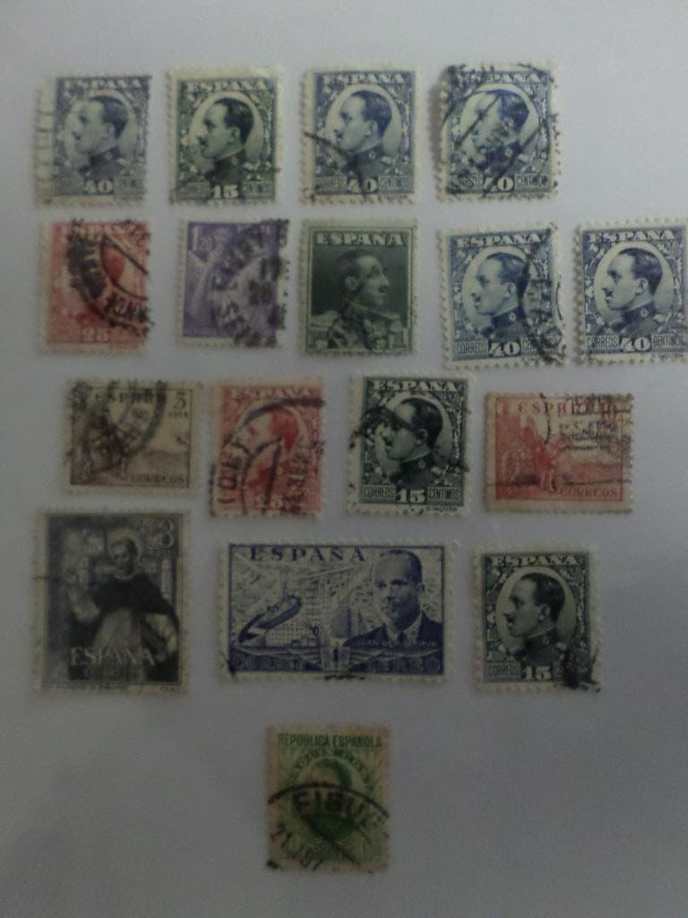 timbres d'Espagne estampillés VIEUX, Enlèvement ou Envoi, Affranchi