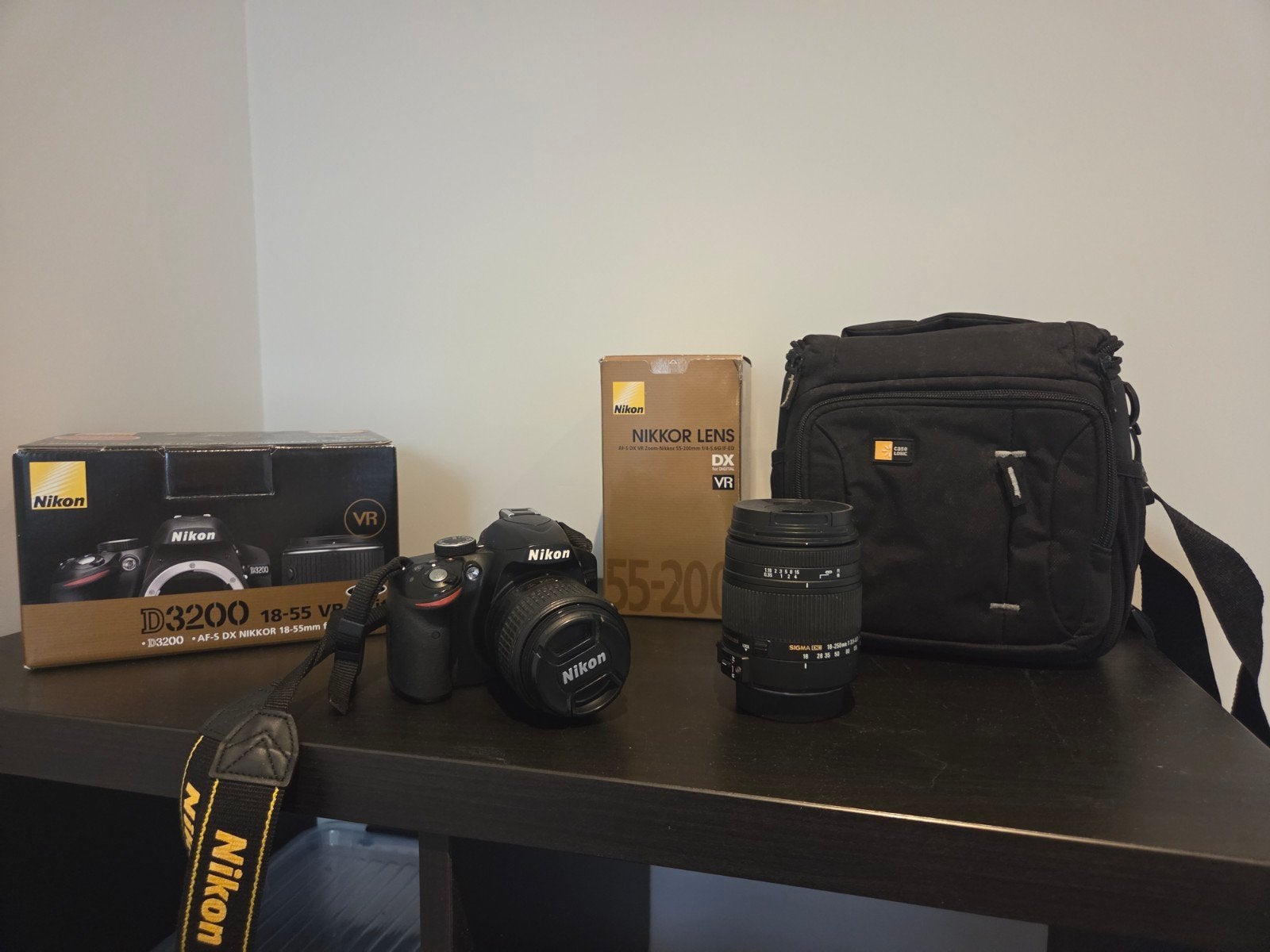 Nikon D3200 complete set – 3 lenzen (18-250mm!) + tas, Ophalen, Zo goed als nieuw, Spiegelreflex, Nikon