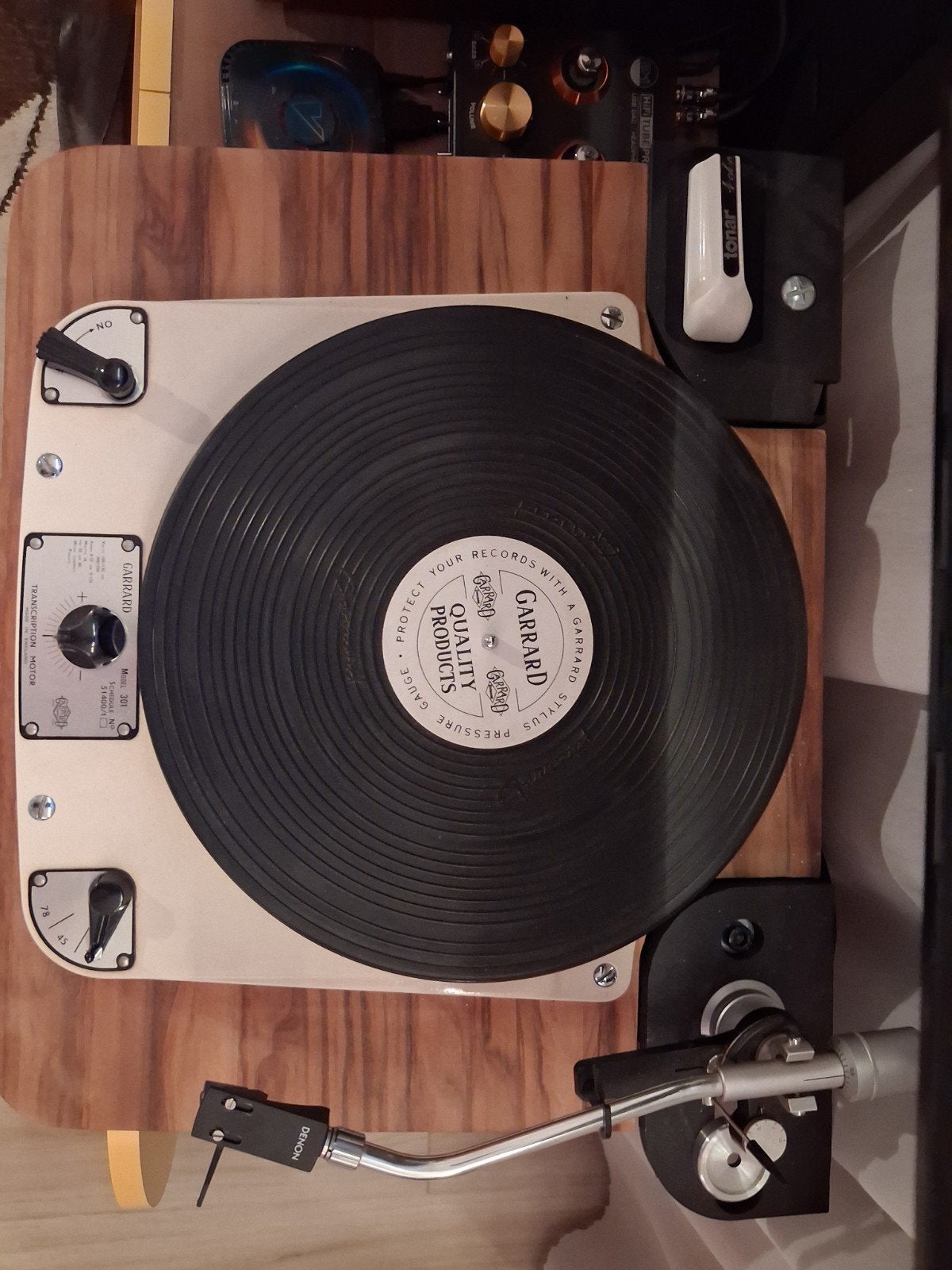 garrard 301 grease met boekje en denon arm, TV, Hi-fi & Vidéo, Tourne-disques, Enlèvement