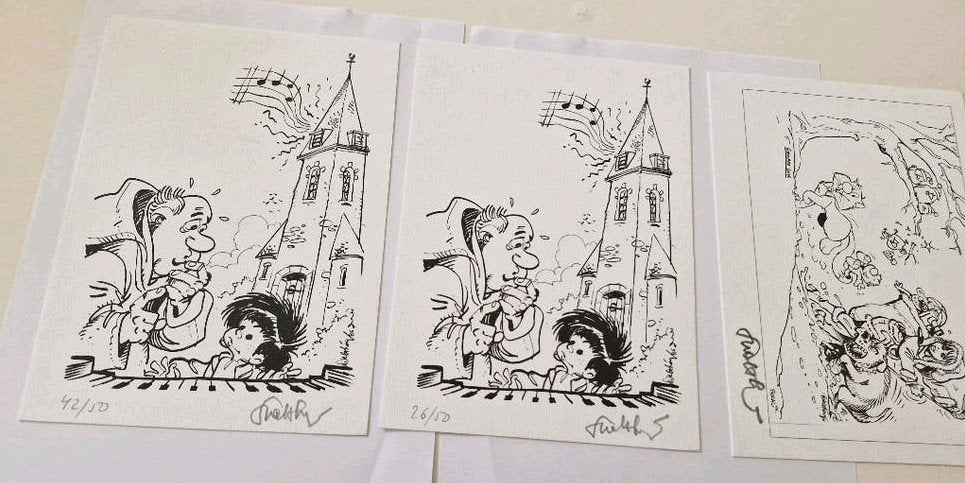 Ex-libris rare de François Walthéry, Enlèvement ou Envoi