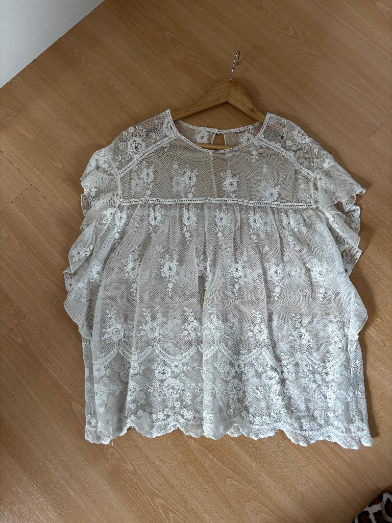 Kanten/voile ecru top Just in case, Vêtements | Femmes, Sans manches, Enlèvement ou Envoi, Taille 36 (S), Porté