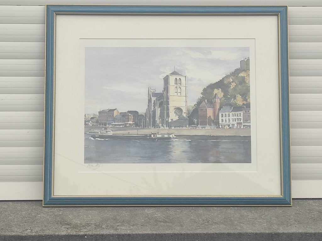 lithographie huy signe j m dewez, Enlèvement ou Envoi, Lithographie