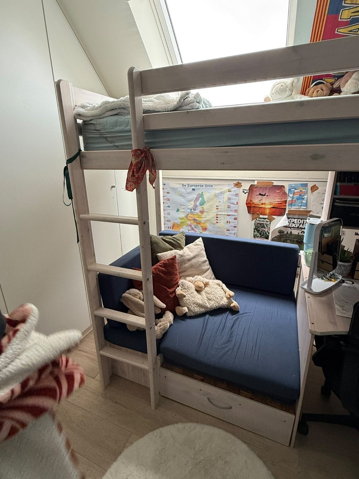 hoogslaper met bureau zetel(bed), Enlèvement, Lit mezzanine