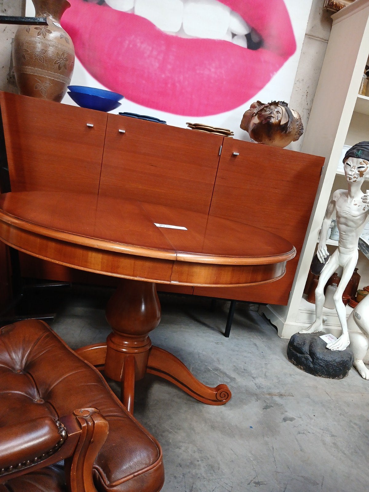 retro.vintage ronde tafel + 6 stoelen, Ophalen