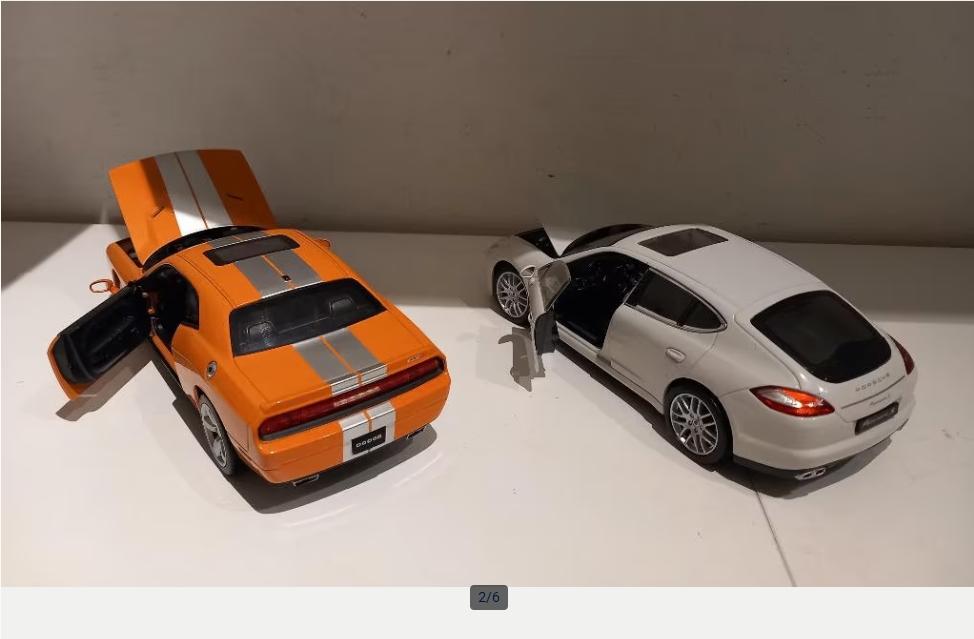 Dodge Challenger & Porsche Panamera S , schaalmodel 1:24, Ophalen, Nieuw, Auto