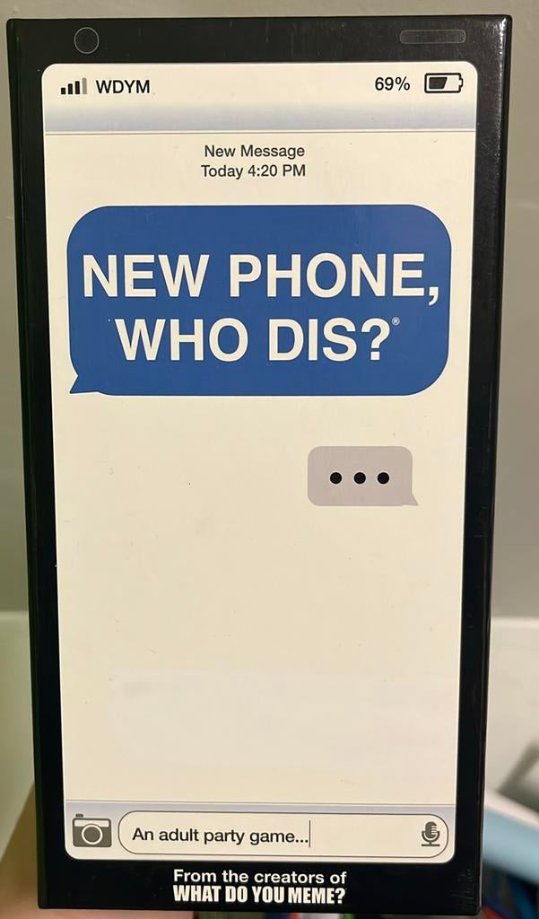 New phone who dis? gezelschapsspel compleet, Hobby en Vrije tijd, Gezelschapsspellen | Bordspellen, Ophalen of Verzenden, Zo goed als nieuw