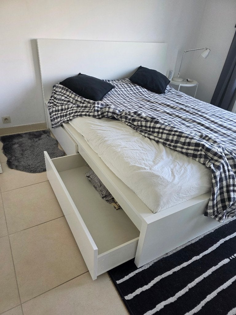 IKEA MALM, Ophalen, Wit, Tweepersoons, Zo goed als nieuw