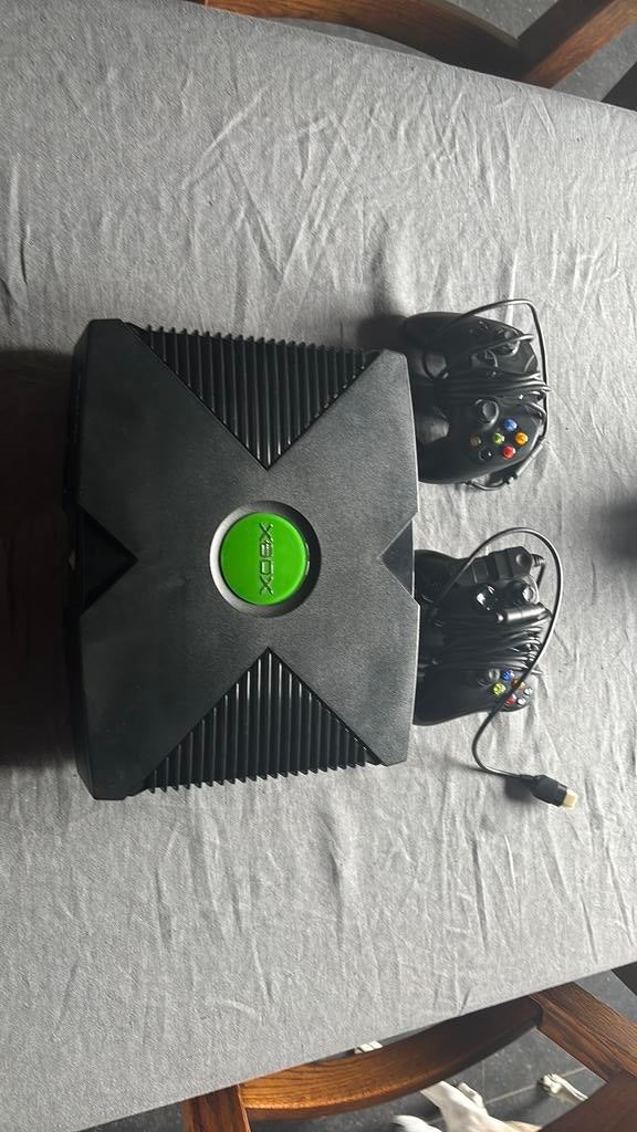 Xbox, Games en Spelcomputers, Spelcomputers | Xbox Original, Ophalen, Gebruikt, Met 2 controllers, Met games