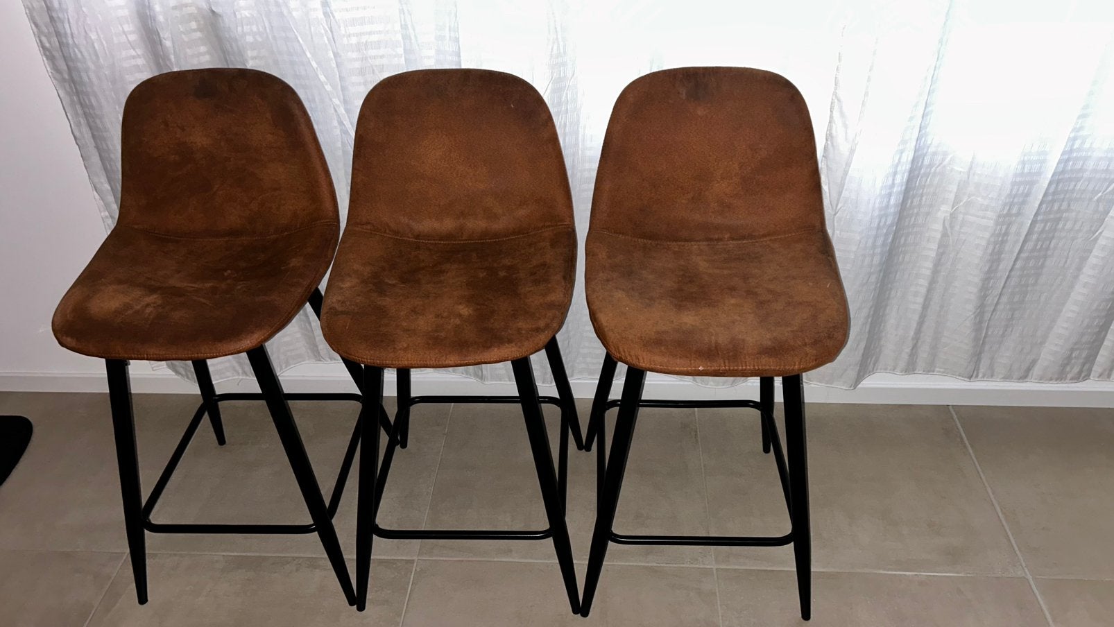 3 barstoelen zithoogte 66cm, Huis en Inrichting, 3 krukken, Ophalen, Gebruikt, 60 tot 90 cm