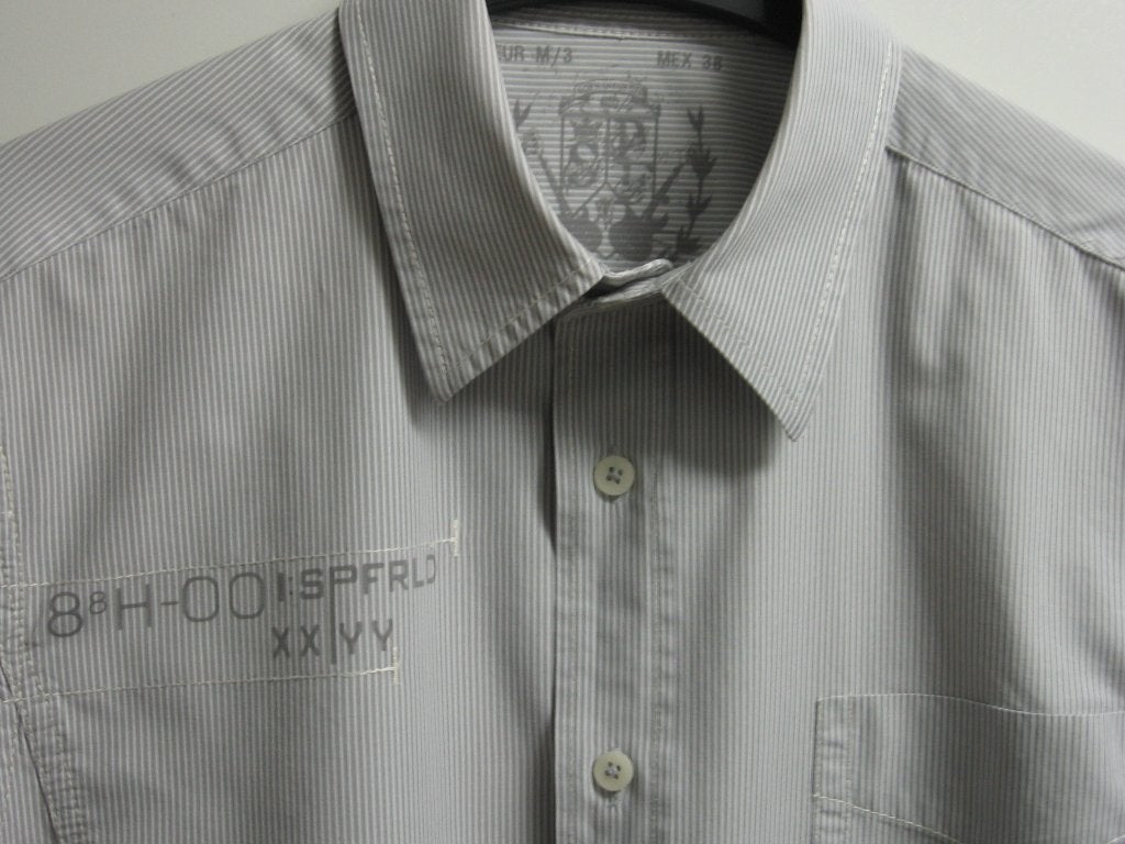 Grijs gestreept hemd met lange mouwen, Springfield, S, Kleding | Heren, Overhemden, Ophalen of Verzenden, Zo goed als nieuw, Grijs