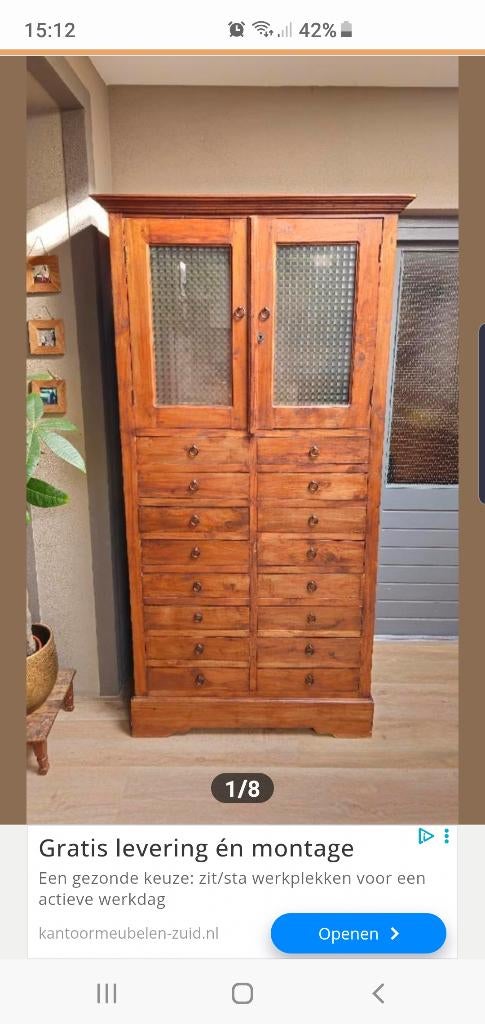 Belle armoire, Maison & Meubles, Armoires | Commodes, Teck, 5 tiroirs ou plus, Enlèvement, Utilisé