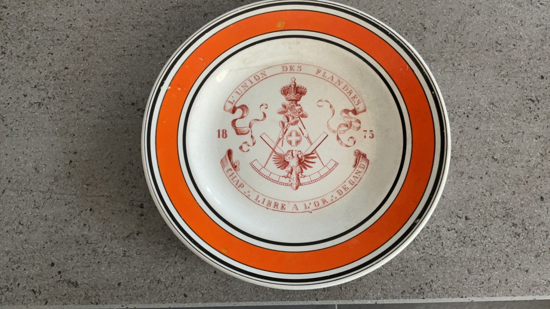 Bord vrijmetselaars,  oud., Antiek en Kunst, Ophalen of Verzenden