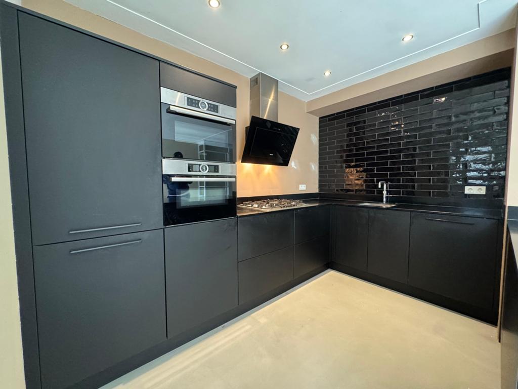 Cuisine d'angle complète noir mat + îlot + Bosch DÉMONTÉ, Enlèvement ou Envoi, Noir, Composite, Cuisine d'angle