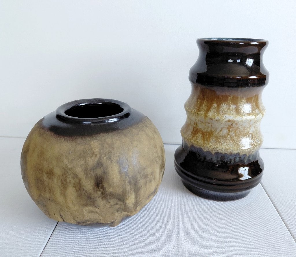 Unieke Jaren 70 Vazen Set Ruscha 822 & DDR Strehla 1408/18, Ophalen of Verzenden