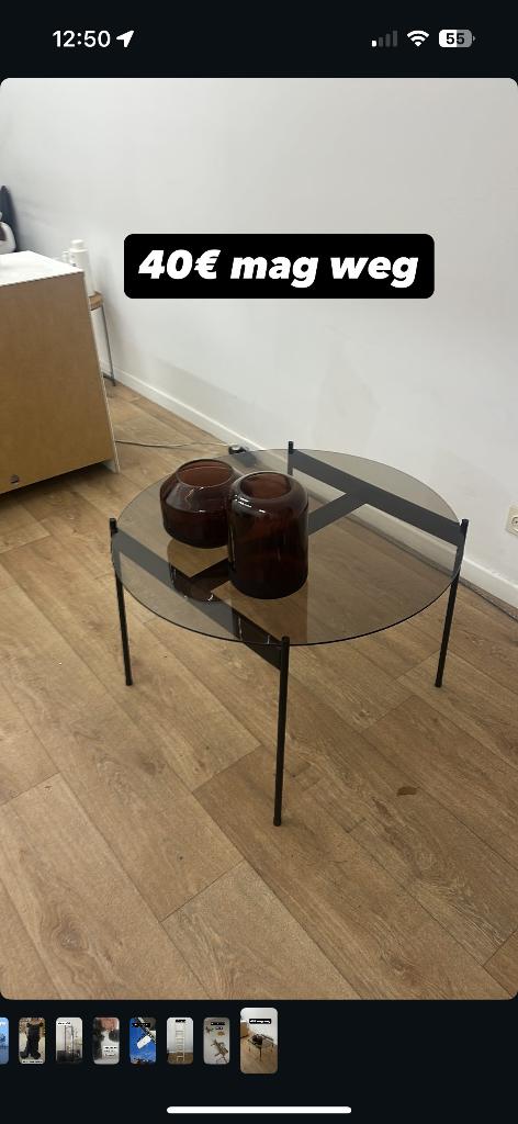 Salontafel glas, Ophalen