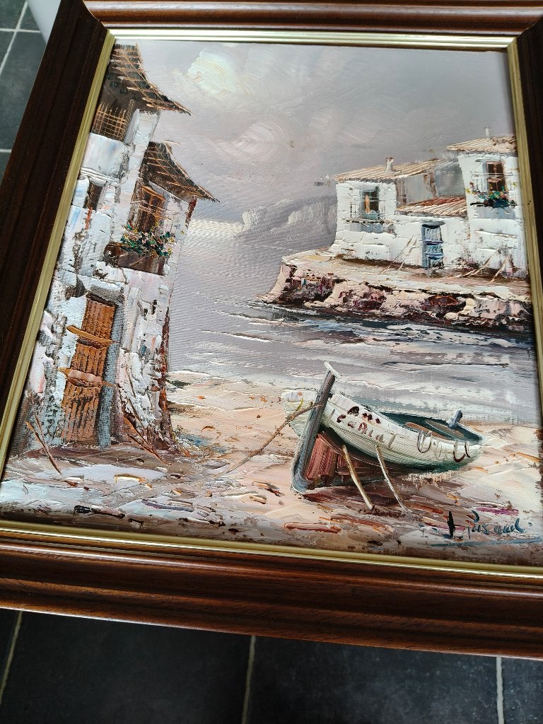 Peinture à l'huile sur toile, Antiquités & Art, Enlèvement, Réaliste, Toile, Maritime / eau