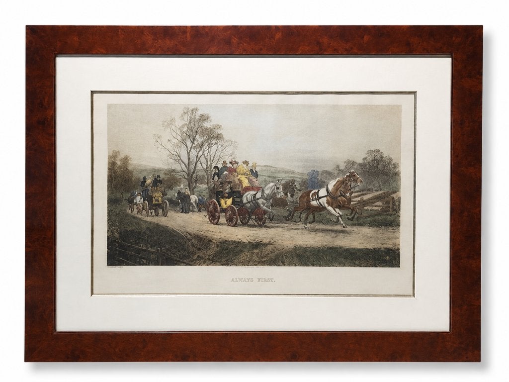 Grand cadre 95 x 65 cm - reproduction "Mail Coach", Antiquités & Art, Art | Dessins & Photographie, Enlèvement, Reproduction, Impression/reproduction
