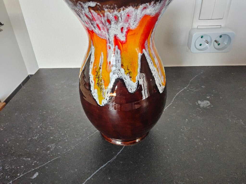 Vaas Vallauris 22 cm hoog, Ophalen, Zo goed als nieuw, Oranje, 22 cm