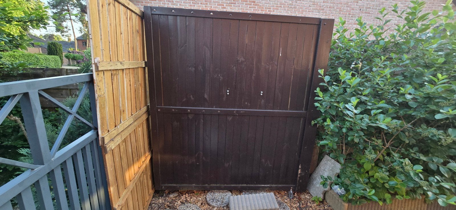 Houten Poort 2 delen 180 en 200, 195 hoog, Tuin en Terras, Ophalen
