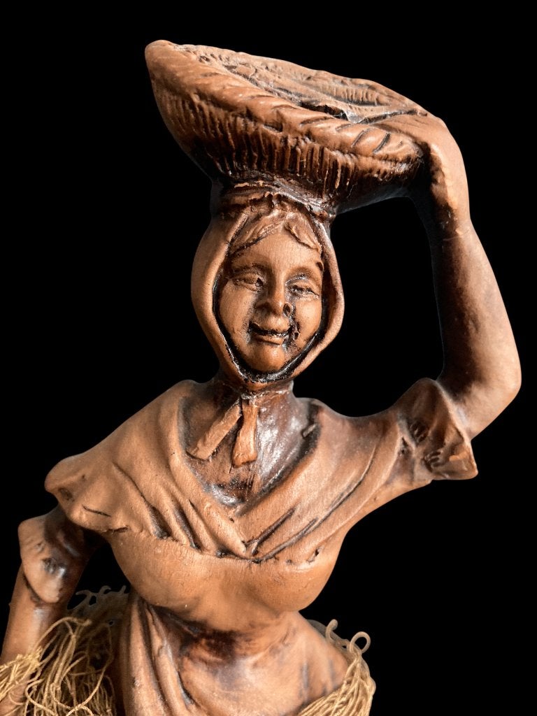 Santon Poissonnière Céramique Francis Lascour 23cm, Enlèvement ou Envoi, Utilisé, Humain