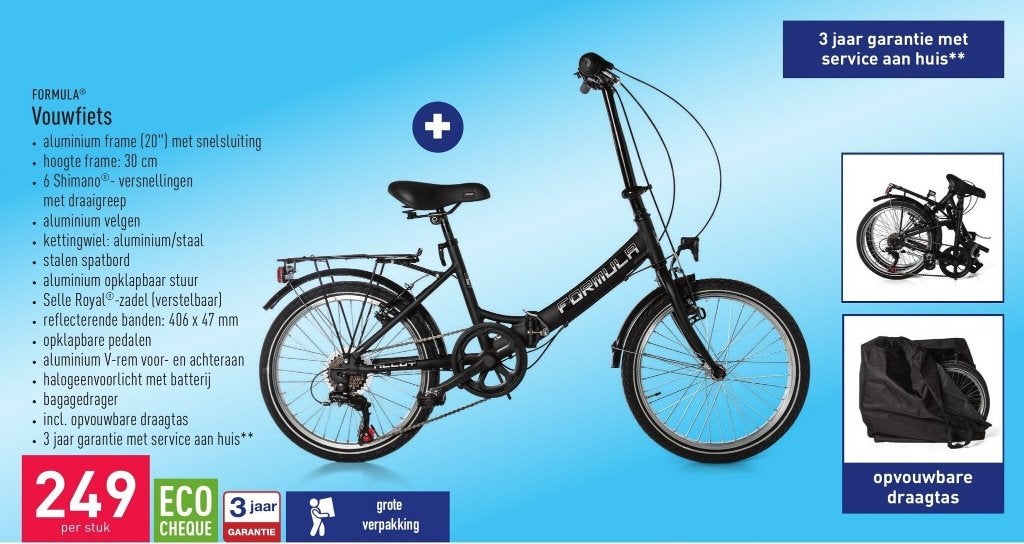 FORMULA VOUWFIETS, Ophalen, Nieuw, 18 tot 20 inch, Versnellingen