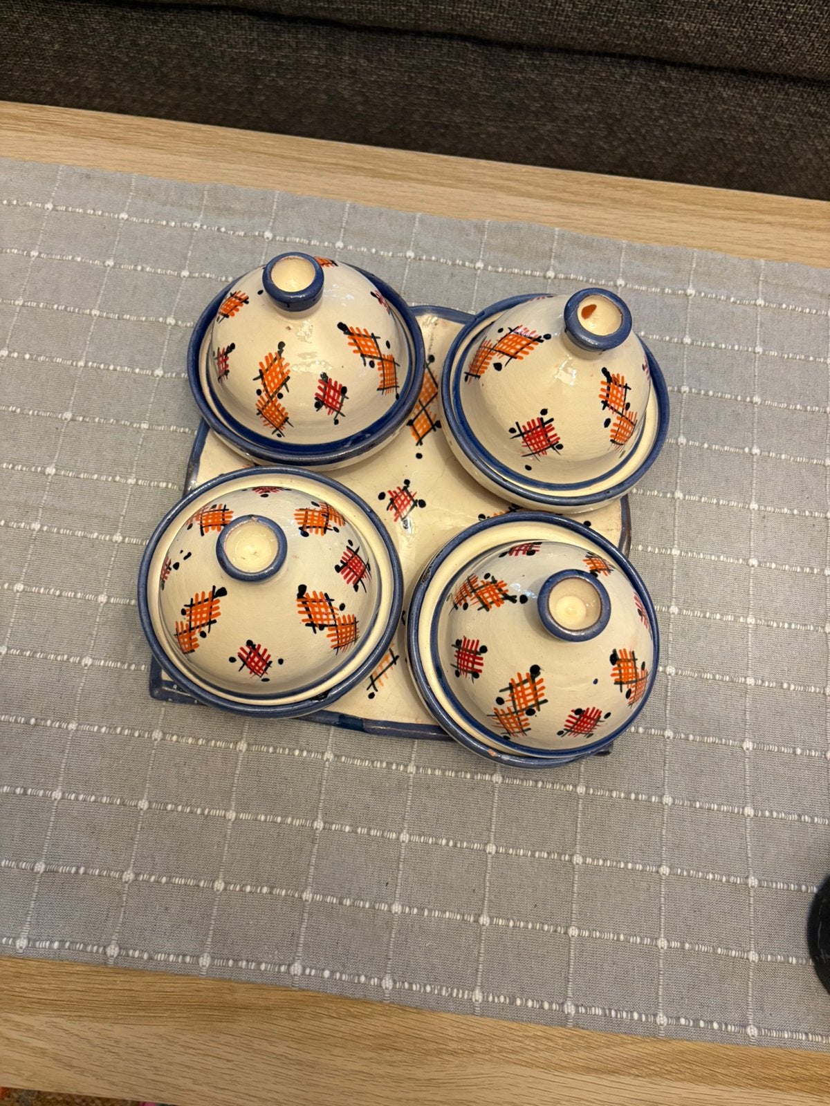 Ensemble de mini tajines, Enlèvement, Comme neuf, Poterie, Tasse(s) et/ou soucoupe(s)