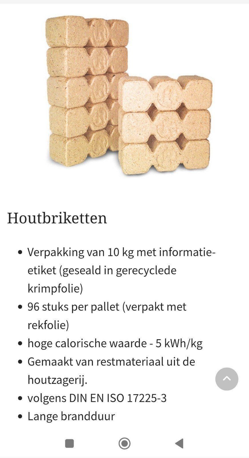 À la recherche de briquettes de bois, Enlèvement