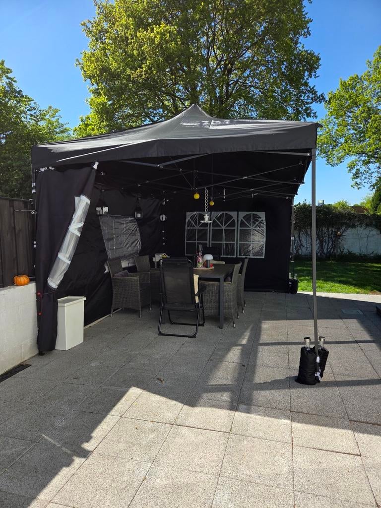 Partytent pop up 3 x 4,5m zwart, Tuin en Terras, Ophalen