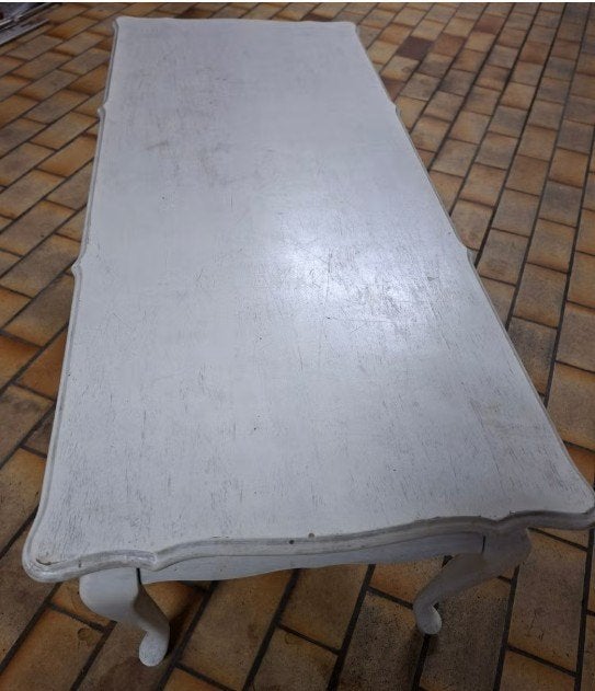 Superdegelijke salontafel vol hout in grondverf, Huis en Inrichting, Ophalen, Gebruikt, Rechthoekig