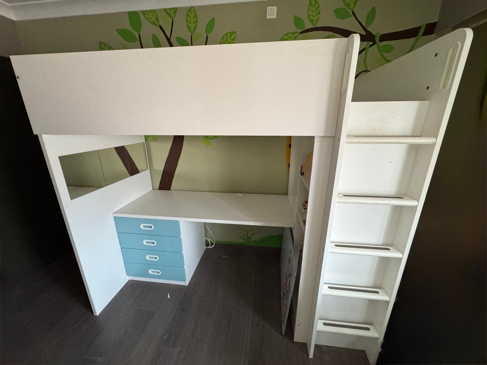 Hoogslaper met bureau -  ikea, Kinderen en Baby's, Kinderkamer | Stapelbedden en Hoogslapers, Ophalen, Gebruikt, Hoogslaper