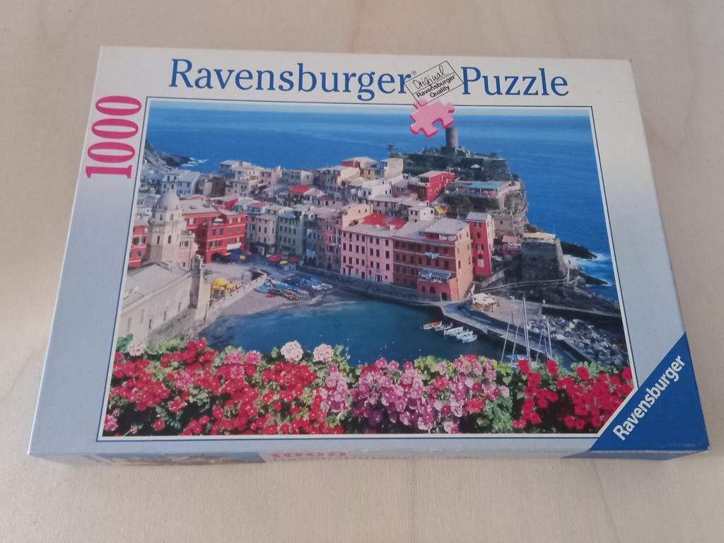Puzzle Ravensburger 1000 pièces - Cinque Terre, Italie, Hobby & Loisirs créatifs, Enlèvement ou Envoi, 500 à 1500 pièces, Utilisé