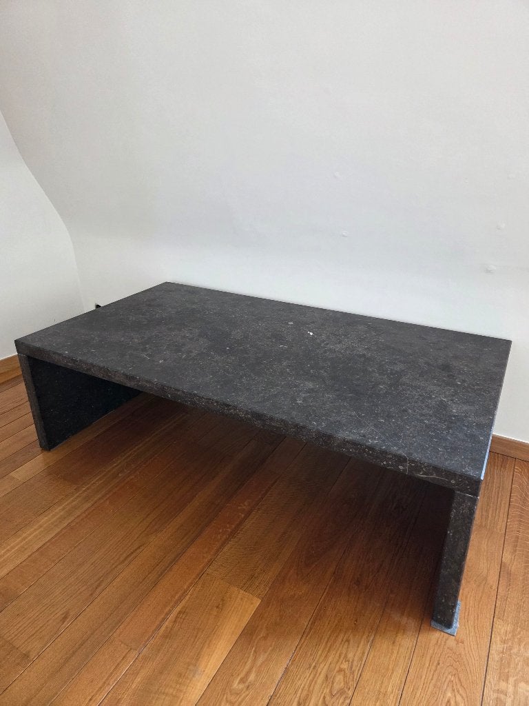 Gepolierde natuurstenen salontafel, Ophalen, 100 tot 150 cm, 50 tot 100 cm, Zo goed als nieuw