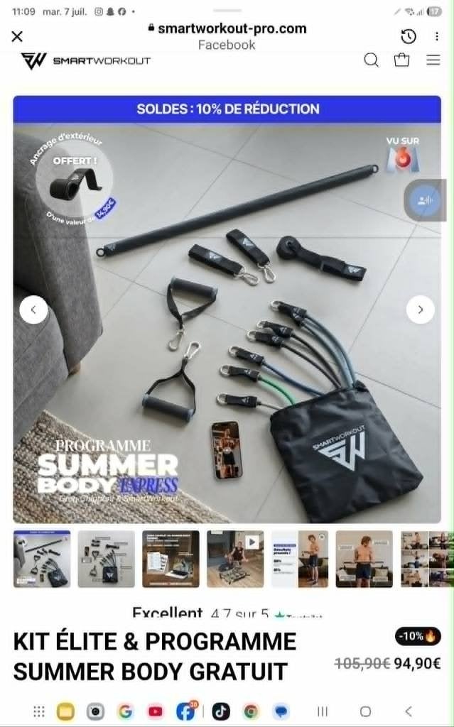 SMARTWORKOUT KIT ELITE, Sports & Fitness, Enlèvement, Neuf, Bras, Bande de résistance