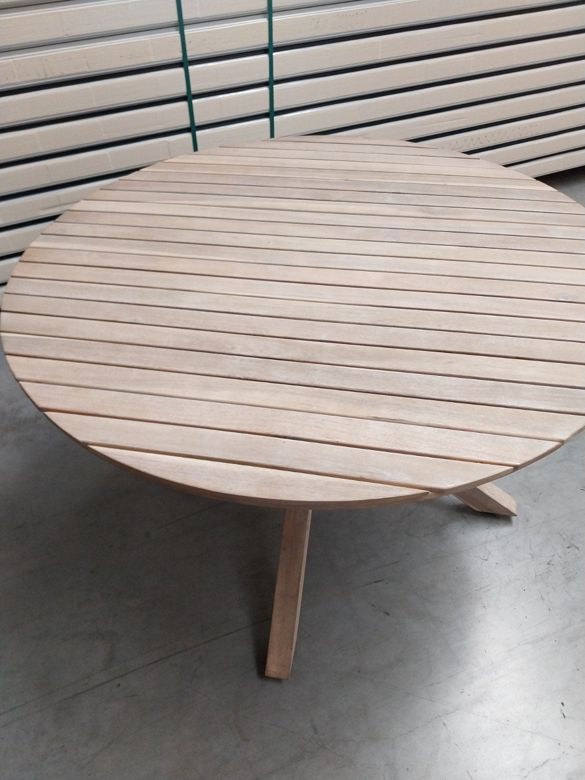 Jysk hardhouten tuintafel Fuglsand 120cm diameter, Ophalen, Nieuw, Rond, Hout