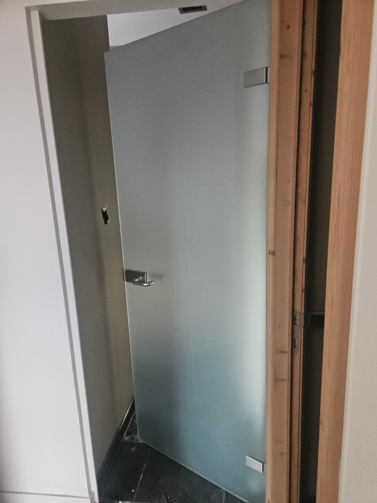 glazen deur melkglas, Ophalen