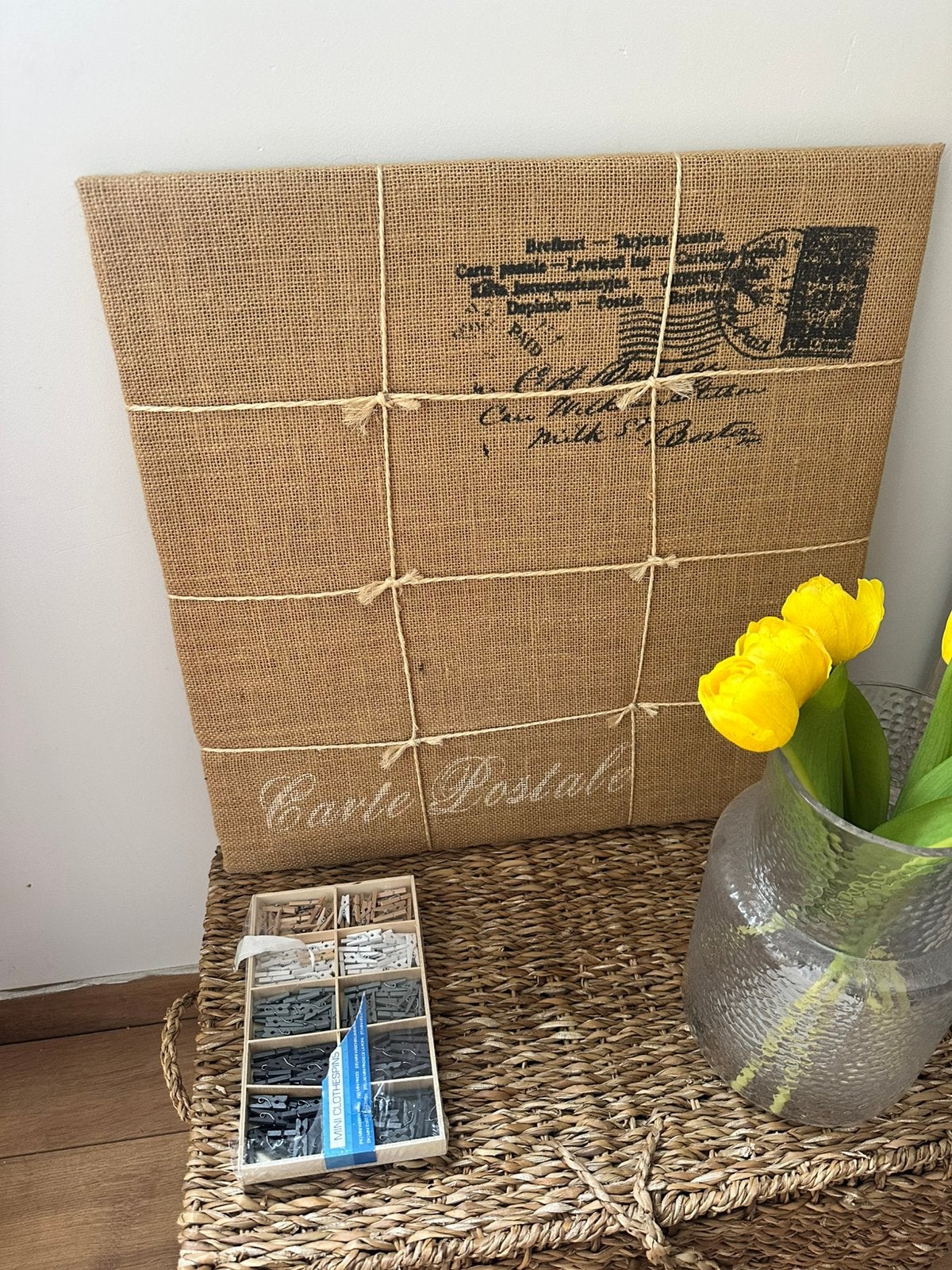 Memobord Jute 50 x 50 cm, Huis en Inrichting, Woonaccessoires | Memoborden, Ophalen of Verzenden, Zo goed als nieuw
