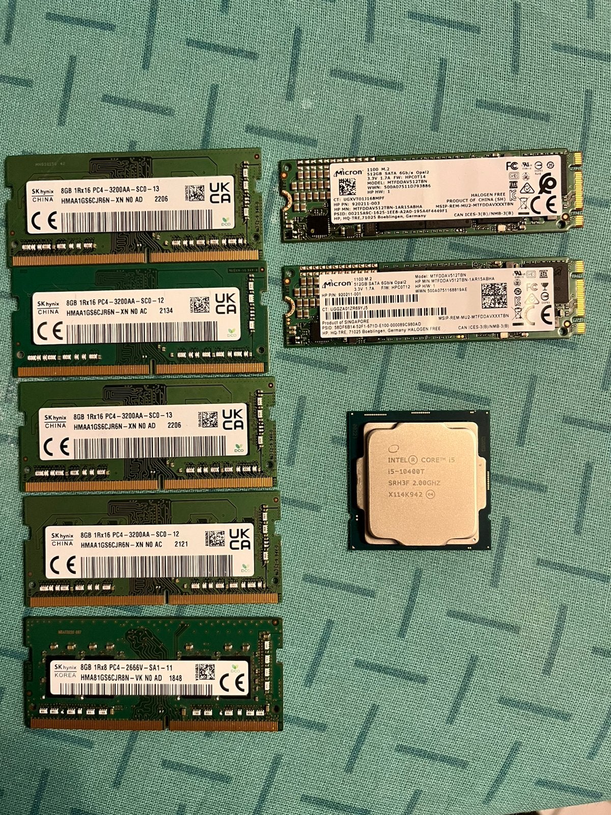 Mix onderdelen, Ram, cpu, ssd, Ophalen of Verzenden, Gebruikt, Laptop