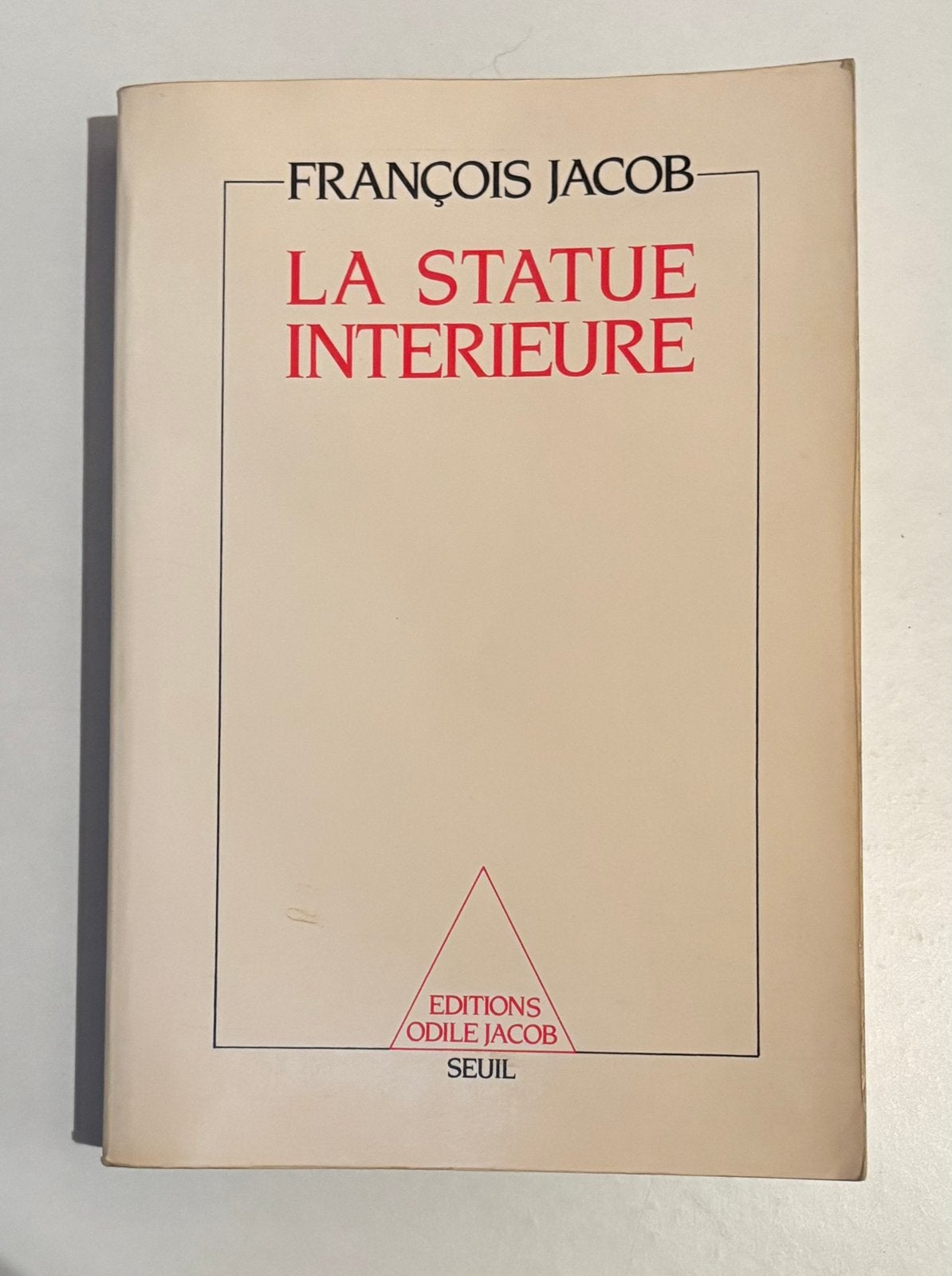 La Statue Intérieure - François Jacob (Frans), Ophalen of Verzenden, Gelezen, Eén auteur